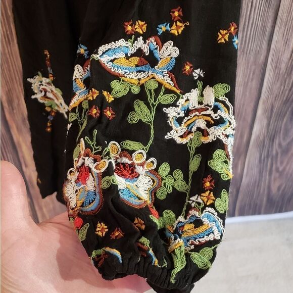 Free People Flowy Floral Embroidered Dress, Sz Small - Picture 3 of 15